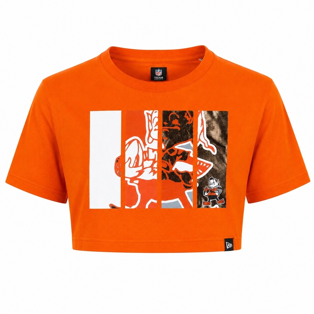 Cleveland Browns Orange Brownie the Elf Crop Top Tee Womens  XL sportswear NWT